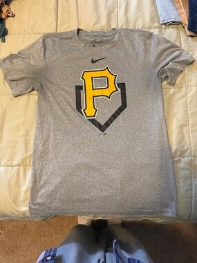 Nike Gray Tee with Yellow and Black Pittsburgh P Logo